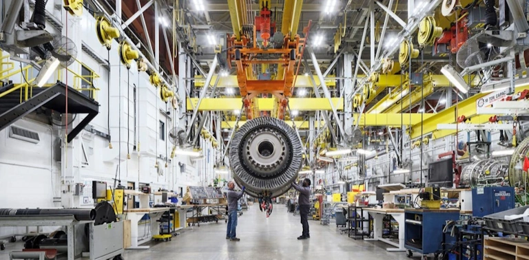 Jet Engine assembly line.