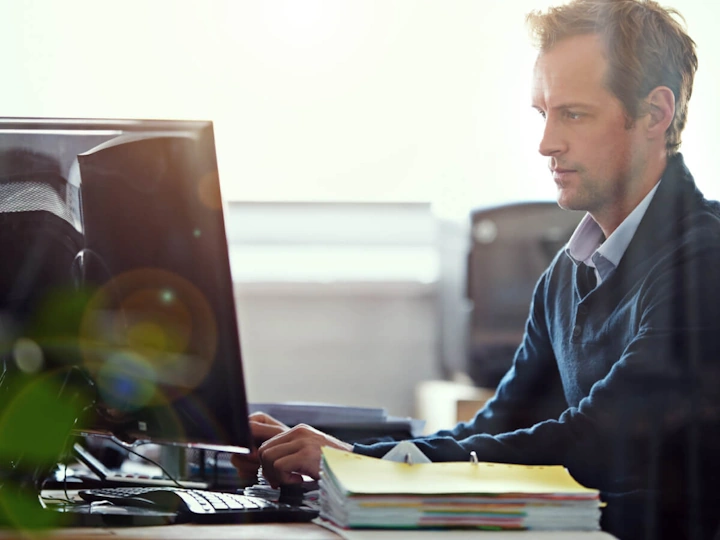 Manufacturing Contingency Recruiter hard at work searching for candidates for a client.