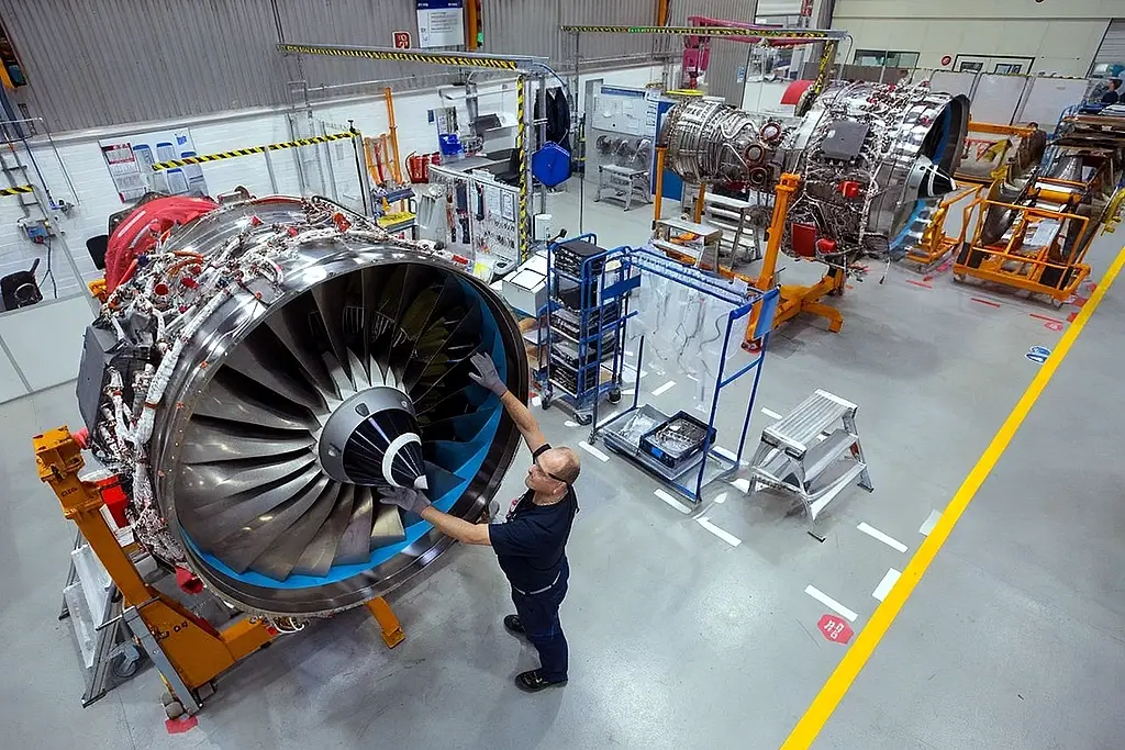 A Jet Engine Manufacturing production floor.
